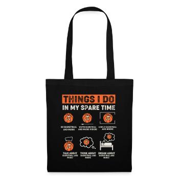 Basketteur de basket-ball - Sac en tissu - noir - Devant