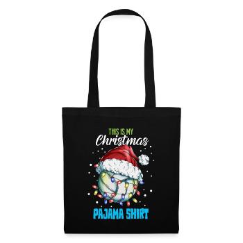 Volleyeur Joueur de Noël Chemise de couchage Pyjama - Sac en tissu - noir - Devant