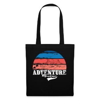 Mountains Adventure T-Shirt Retro Outdoor Hiking - Tote Bag - black - Front