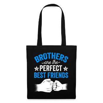 Brüder Sind Die Perfekten Besten Freunde Freund - Stoffbeutel - Schwarz - Vorne