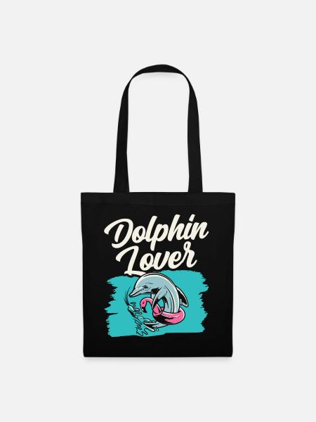 Amoureux des dauphins Dauphins Dauphins Dauphins - Sac en tissu - noir