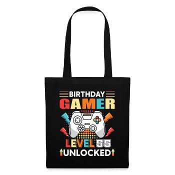 Birthday Gamer Level 55 Unlocked 55 Birthday - Tote Bag - black - Front
