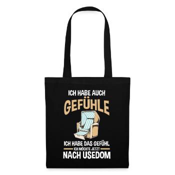 Ostsee Usedom - Stoffbeutel - Schwarz - Vorne
