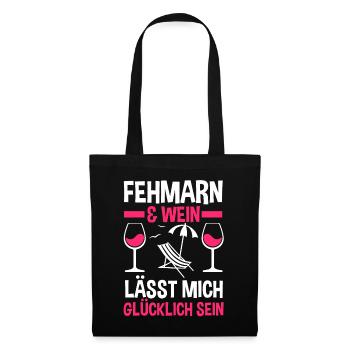 Ostsee Wein Fehmarn - Stoffbeutel - Schwarz - Vorne