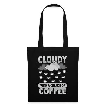 Nuageux avec une chance pour la conception de café - Sac en tissu - noir - Devant