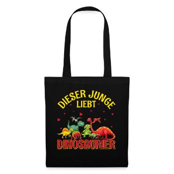 Dino Dinosaurier T-Rex Boy Junge Geschenk - Stoffbeutel - Schwarz - Vorne