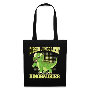 Dino Dinosaurier T-Rex Boy Junge Geschenk - Stoffbeutel - Schwarz - Vorne