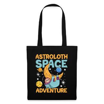 Astroloth Space Adventure Faultier - Stoffbeutel - Schwarz - Vorne