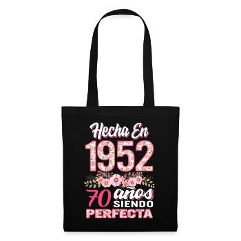 Mujer 70 Cumpleaños Regalo Hecha En 1952, 70 Anos - Tote Bag - black - Front