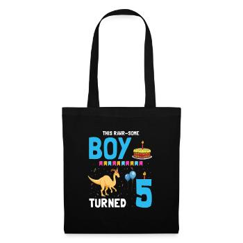 Parasaurolophus Boys Design Birthday Party - Tote Bag - black - Front