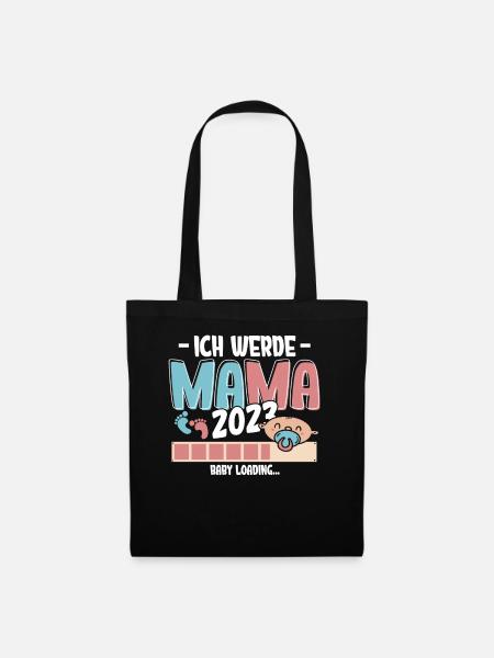 Ich werde Mama 2023 Loading - Stoffbeutel - Schwarz