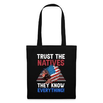 Amerikanischer Kopfschmuck Erste Amerikaner Native - Stoffbeutel - Schwarz - Vorne