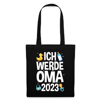 Großmutter 2023 Schwanger Werdende Oma - Stoffbeutel - Schwarz - Vorne