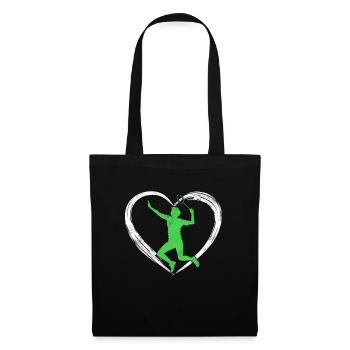 badminton love - Stoffbeutel - Schwarz - Vorne