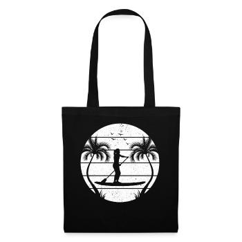 SUP Girl Sports Nautiques SUP - Coucher de soleil Stand Up Paddle - Sac en tissu - noir - Devant