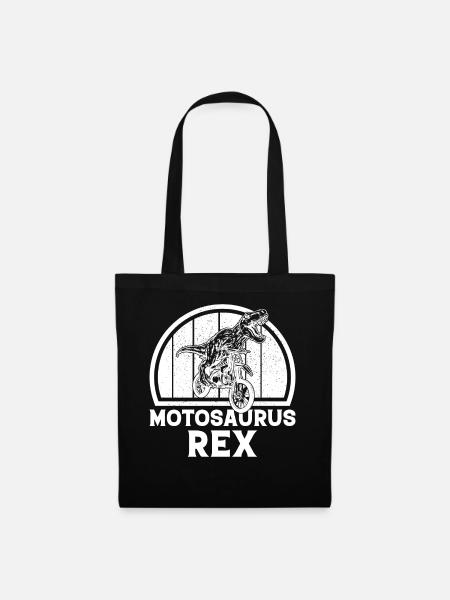 Dirt Bike MotoSaurus Dirtbike Dino Motocross Dinos - Stoffbeutel - Schwarz