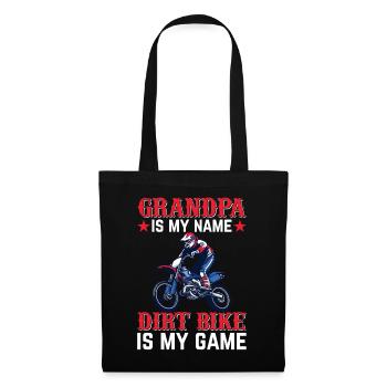 Dirtbike Grandpa Is My Name Dirt Bike Is My Game - - Tote Bag - black - Front