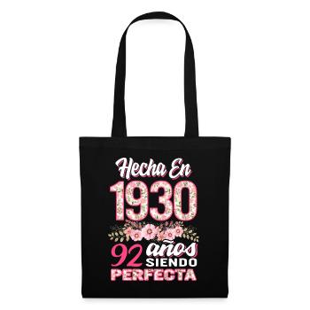 Mujer 92 Cumpleaños Regalo Hecha En 1930, 92 Anos - Tote Bag - black - Front