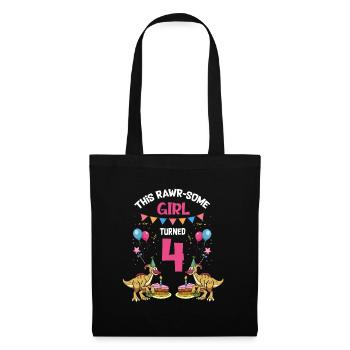 Parasaurolophus Girls Design Birthday Party - Tote Bag - black - Front