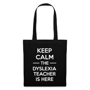 Restez calme Le professeur de dyslexie est ici Chemise - Sac en tissu - noir - Devant