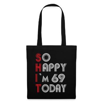 69 ans - Sac en tissu - noir - Devant
