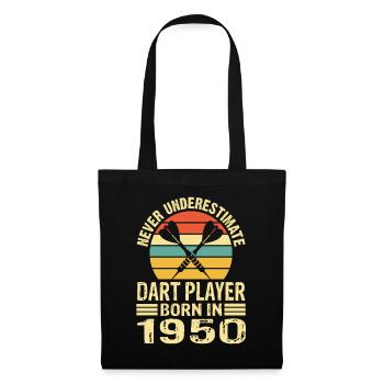 Ne sous-estimez jamais le joueur de fléchettes né en 1950 - Sac en tissu - noir - Devant
