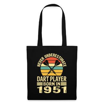 Ne jamais sous-estimer le joueur de fléchettes né en 1951 - Sac en tissu - noir - Devant