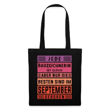 Ingenieur Geburtstag September geboren - Stoffbeutel - Schwarz - Vorne