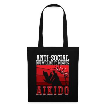 Aikido Anti-Social But Willing Fighter Samurai - Tote Bag - black - Front