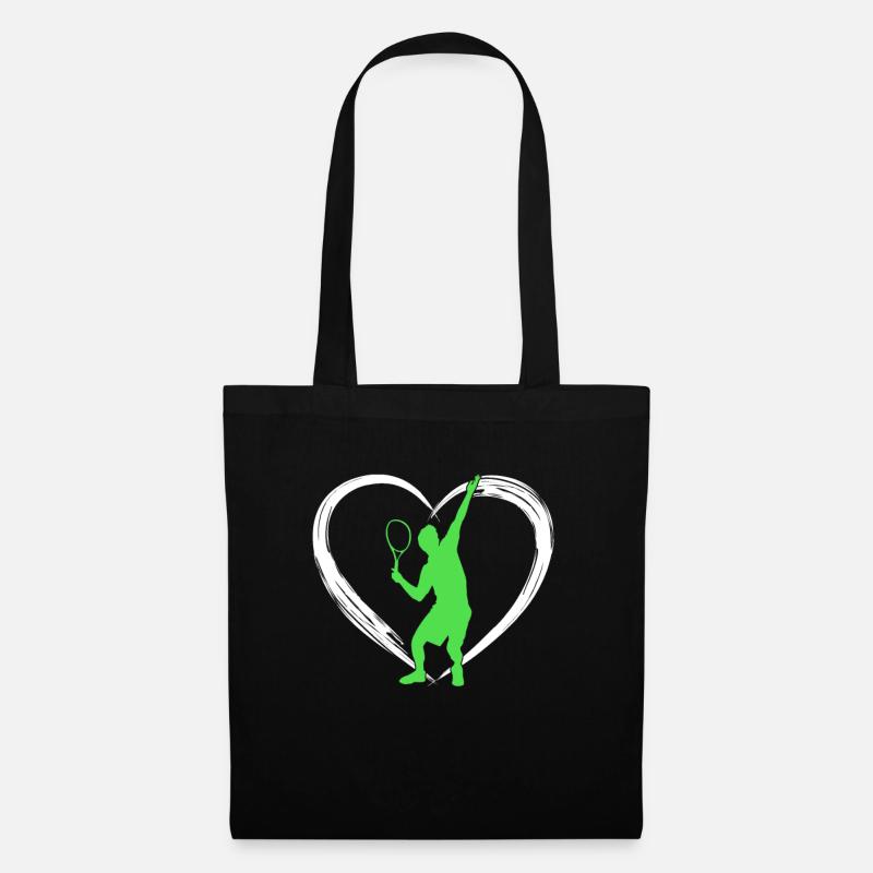 tennis love - Stoffbeutel - Schwarz