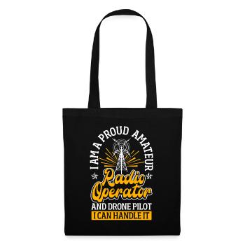 Radioamateur amateur - Sac en tissu - noir - Devant