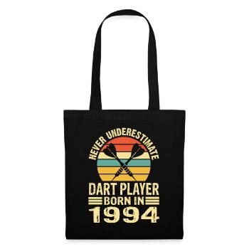 Never Underestimate Dart Player Born In 1994 - Stoffbeutel - Schwarz - Vorne