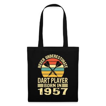 Ne sous-estimez jamais le joueur de fléchettes né en 1957 - Sac en tissu - noir - Devant