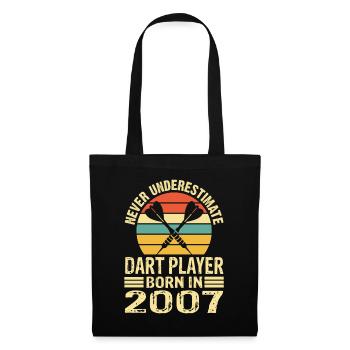 Ne sous-estimez jamais le joueur de fléchettes né en 2007 - Sac en tissu - noir - Devant