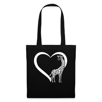 Amoureux de la girafe Mignon Girafe Coeur Girafe Coeur Gir - Sac en tissu - noir - Devant