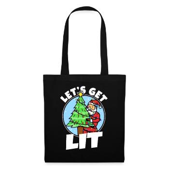 Lets get lit christmas - Stoffbeutel - Schwarz - Vorne