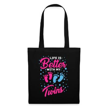 Une vie meilleure avec des jumeaux maman - Sac en tissu - noir - Devant
