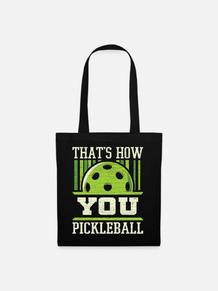 Paddleball Pickleball Geschenkidee - Stoffbeutel - Schwarz