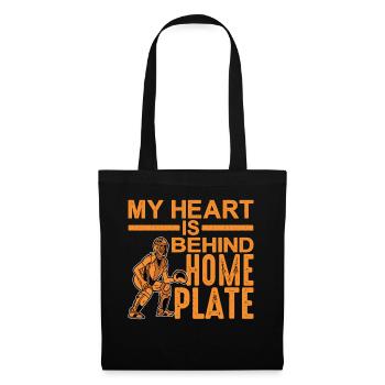 Mon cœur est derrière la maison Plaque 2 - Sac en tissu - noir - Devant