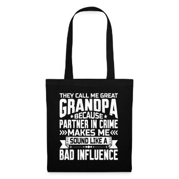 Grandpa because Partner in Crime Makes Me Bad 2 - Tote Bag - black - Front