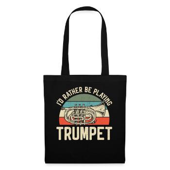 Trumpet Player Vintage Retro I'd - Stoffbeutel - Schwarz - Vorne