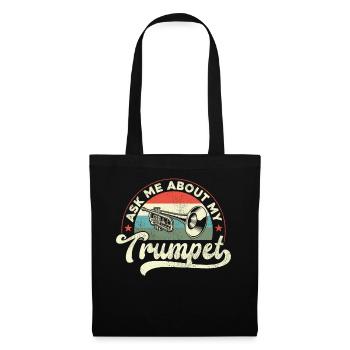 Trompettiste Vintage Retro Ask - Sac en tissu - noir - Devant