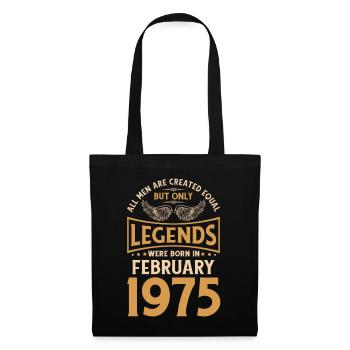 Anniversaire Les légendes sont nées en février 1975. - Sac en tissu - noir - Devant