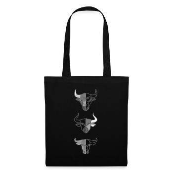 3 cattle animal head motif imprint - Tote Bag - black - Front