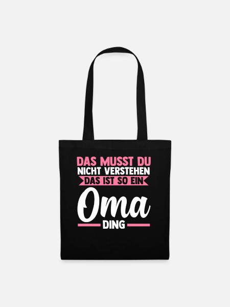 Großmutter Großmama Omi Oma - Stoffbeutel - Schwarz