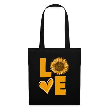 Sonnenblume Liebe - Stoffbeutel - Schwarz - Vorne