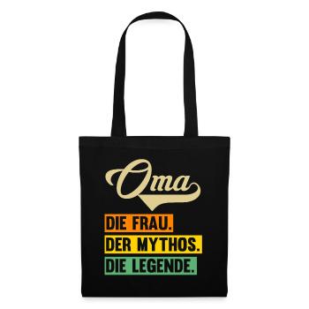 Großmutter Großmama Omi Oma - Stoffbeutel - Schwarz - Vorne