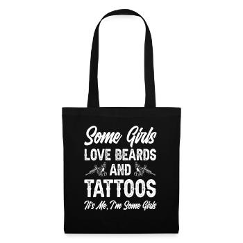 Tattoo Girl Loves Bearded Men - Tote Bag - black - Front