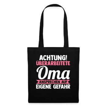 Großmutter Großmama Omi Oma - Stoffbeutel - Schwarz - Vorne