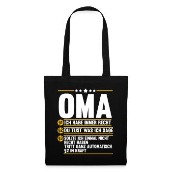 Großmutter Großmama Omi Oma - Stoffbeutel - Schwarz - Vorne